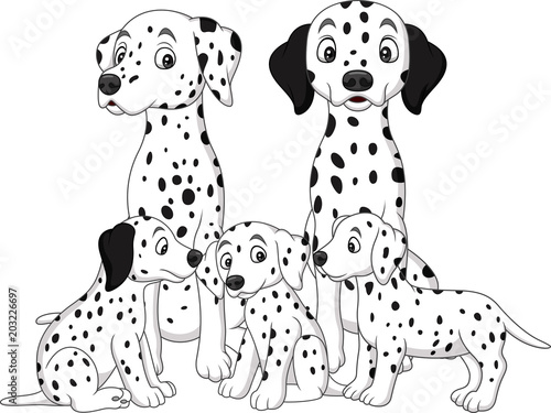 Family of Dalmatian dogs