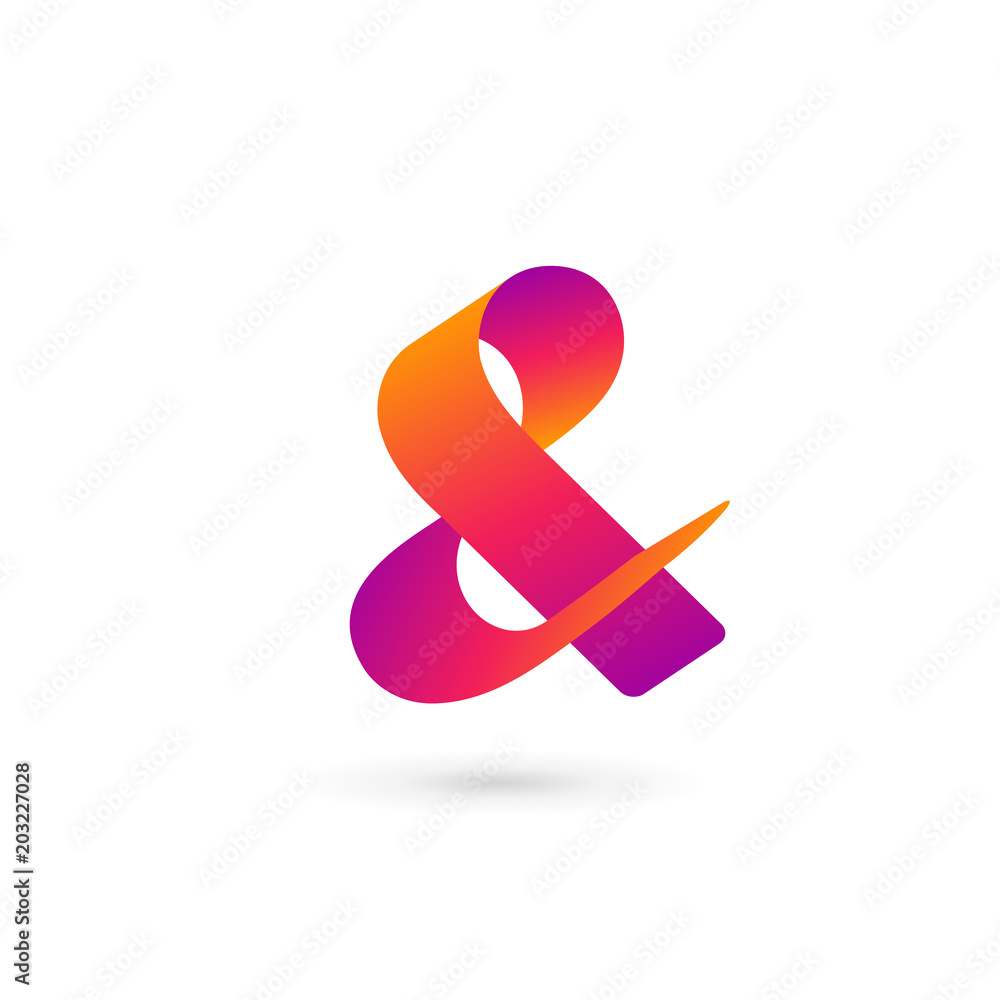 Symbol & and ampersand logo icon design template elements - obrazy, fototapety, plakaty 
