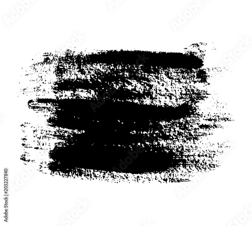 Black grunge brushstroke background. Vector design element