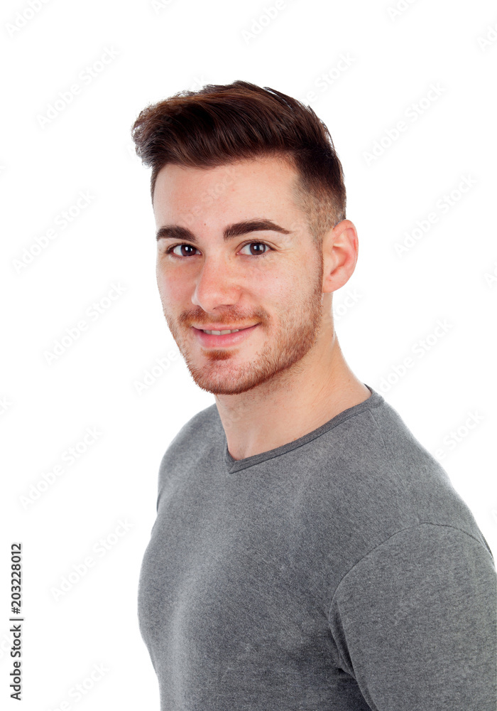 Handsome man with grey jersey Handsome man with grey jersey