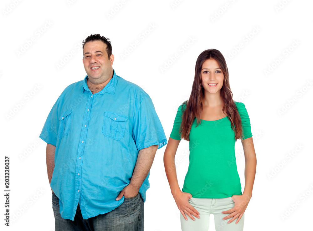 Fat man with slim woman Stock Photo | Adobe Stock