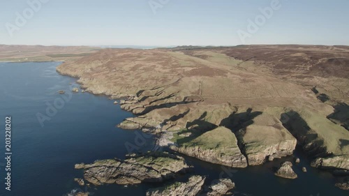 Stunning aerial drone shot from the Isle of Islay coast line, Scotland