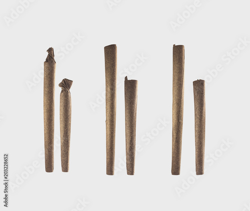 Variety of Pre-Rolled Marijuana Cigars - Blunts - Isolated