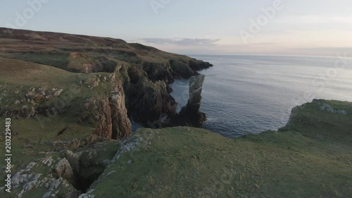 Stunning aerial drone shot from the Isle of Islay coast line, Scotland