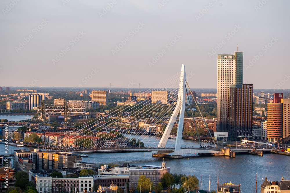 Naklejka premium Rotterdam skyline photography from euromast, The Netherlands