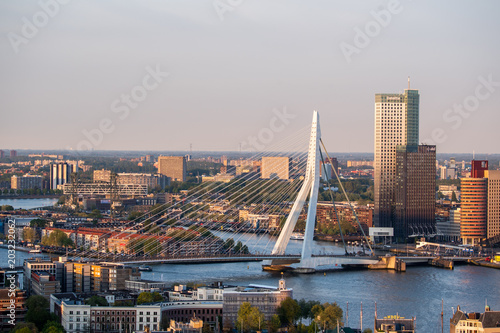 Fototapeta Fotografia panoramiczna Rotterdamu z euromast, Holandia