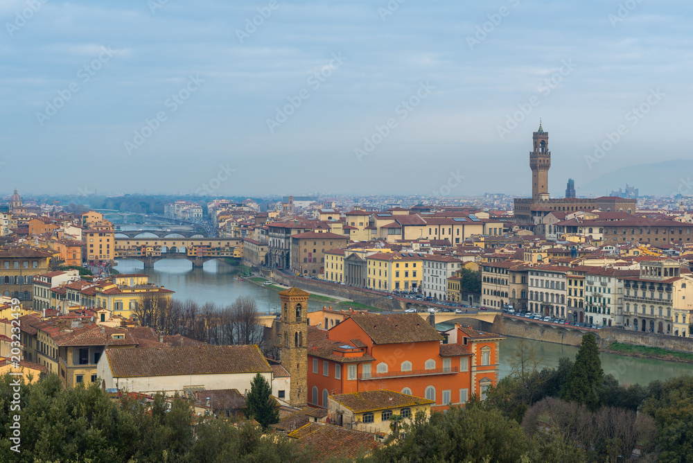 Panoramic view of Florence from Piazzale Michelangelo, Italy