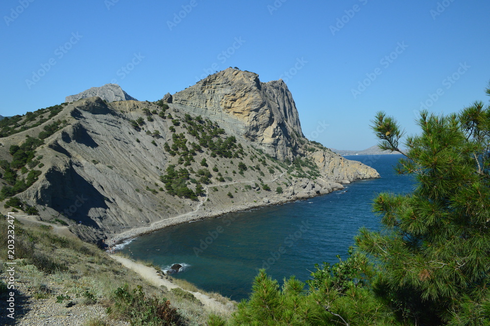 mountains go down to the sea Crimean bay