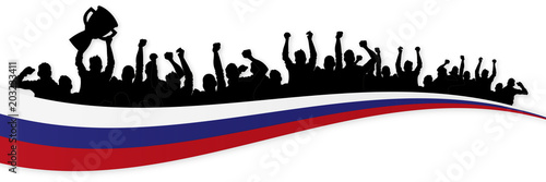 Fans hinter Flagge - Panorama - Russland