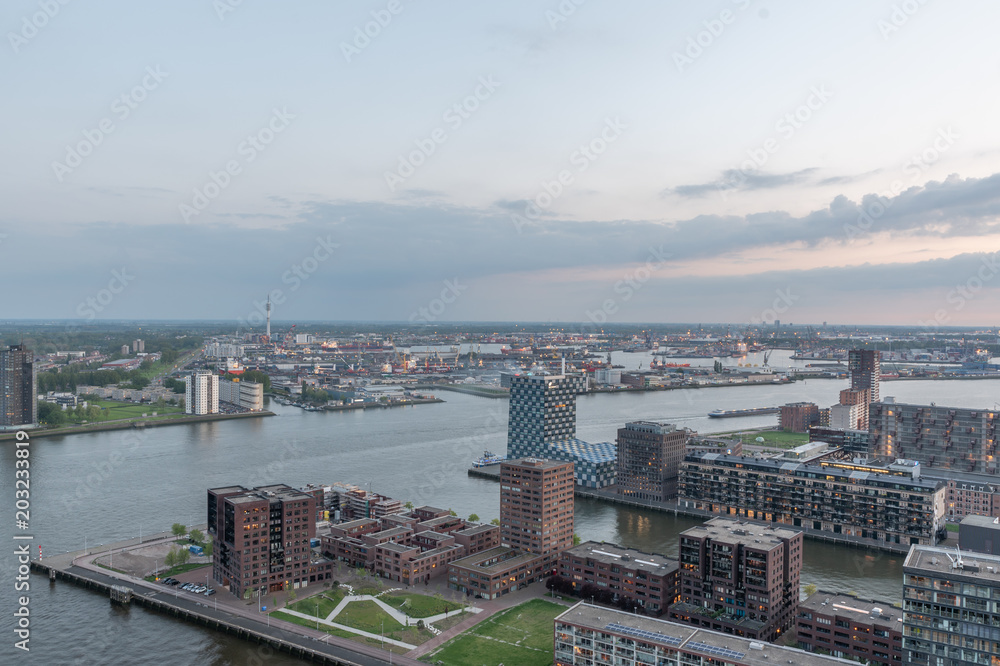 Naklejka premium Rotterdam skyline photography from euromast, The Netherlands