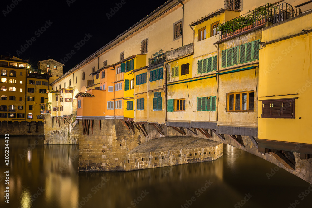 Ponte Vecchio Bridge at night, Florence, Italy Ponte Vecchio Bridge at night, Florence, Italy