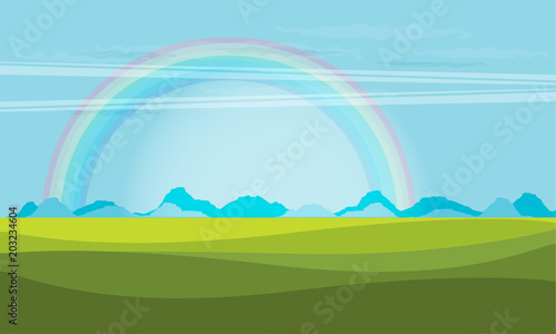 Trendy Rainbow Creative with nature Vector Design