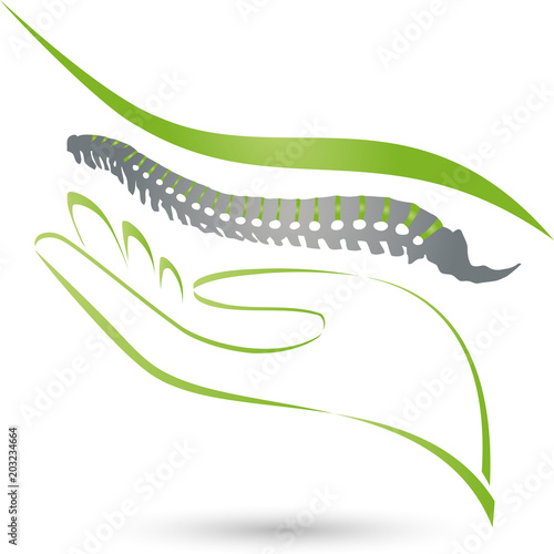 Wirbelsäule, Massage, Orthopädie, Hand, Logo