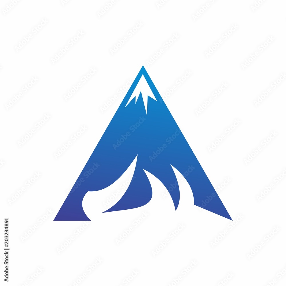 mountain logo design with triangle shape mountain logo design with triangle shape