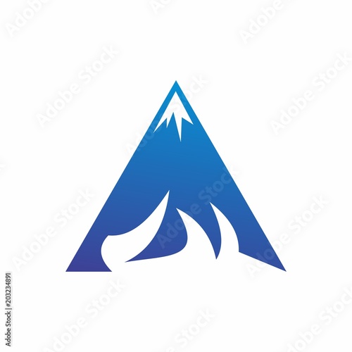 mountain logo design with triangle shape