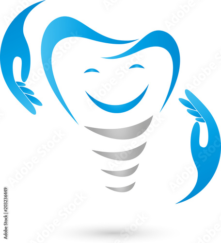Zahnimplantat, Hände, Zahnpflege, Implantat, Zahnmedizin, Logo