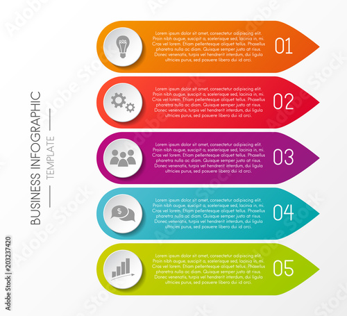 Business infograph - multicoloured template with icons and different options. Vector.