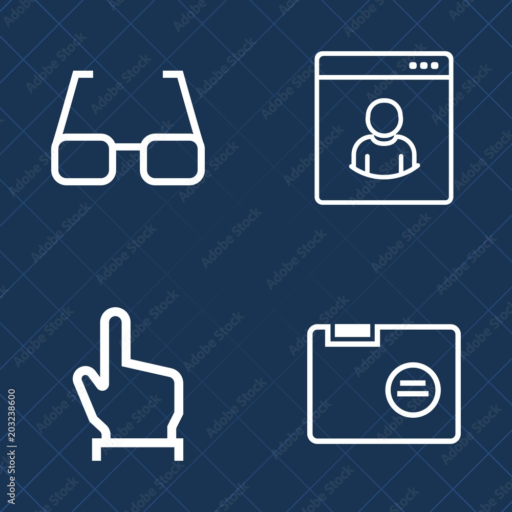 Premium set of outline vector icons. Such as social, template, vision, person, eyeglasses, human, screen, people, style, web, file, avatar, touch, male, eyesight, open, modern, finger, spectacles, eye Premium set of outline vector icons. Such as social, template, vision, person, eyeglasses, human, screen, people, style, web, file, avatar, touch, male, eyesight, open, modern, finger, spectacles, eye