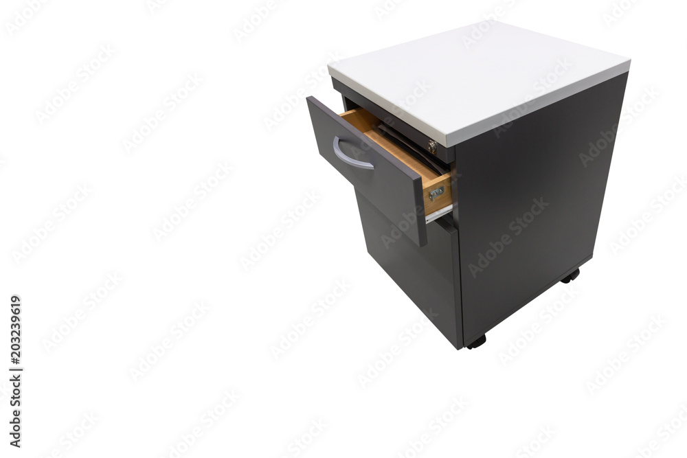 file cabinet with open drawer in the office isolated with white background.copy space file cabinet with open drawer in the office isolated with white background.copy space