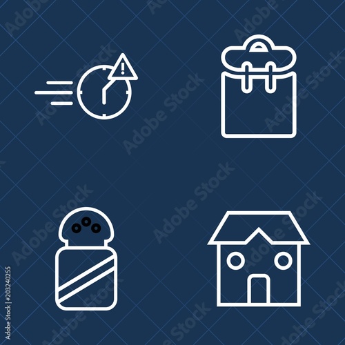 Premium set of outline vector icons. Such as business, mobile, stress, person, office, hurry, phone, heap, one, equipment, building, white, food, pass, ransack, passport, health, time, woman, deadline