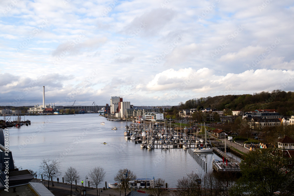 Panorama Blick auf den Flensburger Hafen