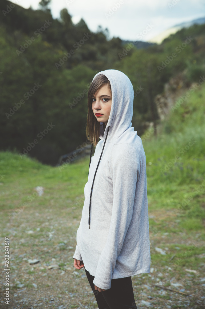 Portrait of teenage girl with sports clothes Portrait of teenage girl with sports clothes