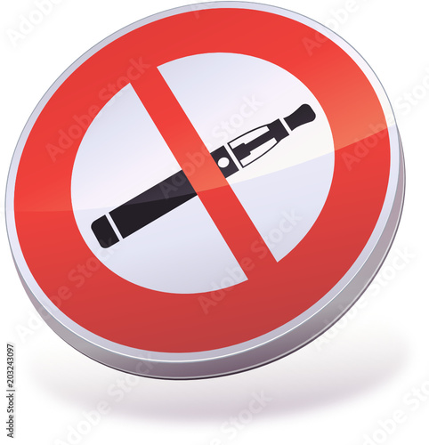 Panneau d'interdiction de la cigarette électronique (3D)