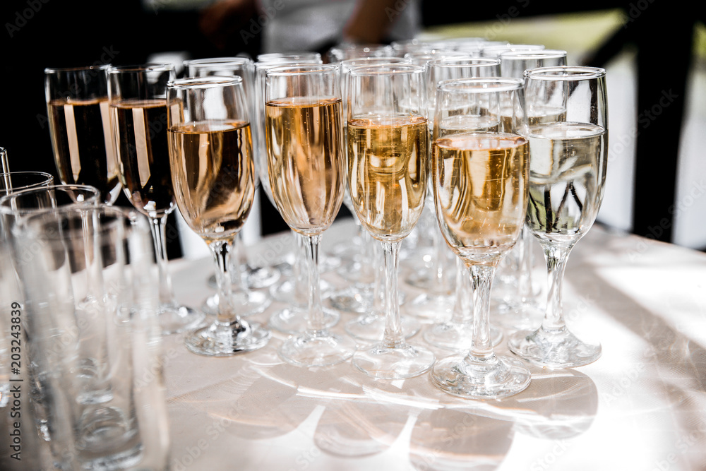 Wine on the buffet table Wine on the buffet table