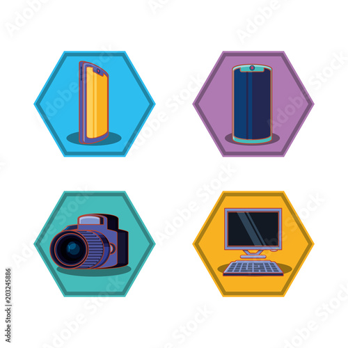 social media set icons vector illustration design