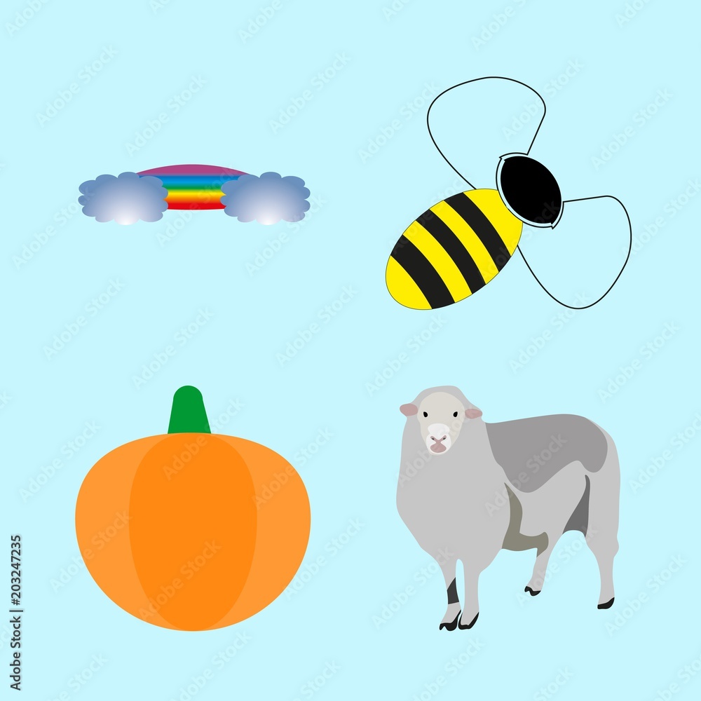 icons about Animal with standing, nature, lamb, farm and graphic
