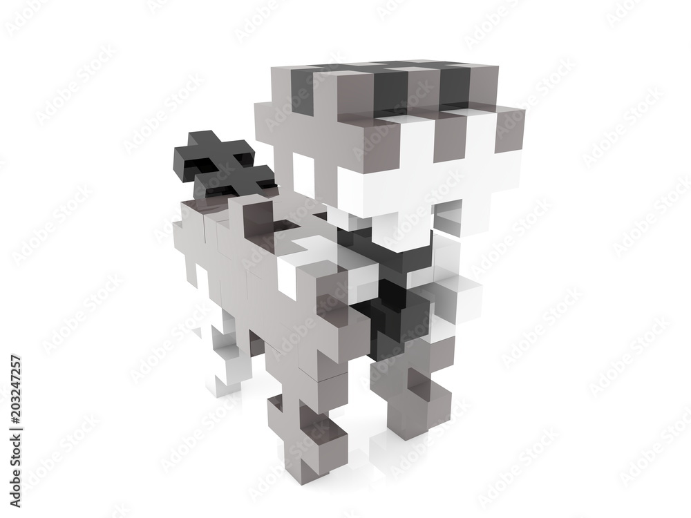 Puzzles dog in grey and white