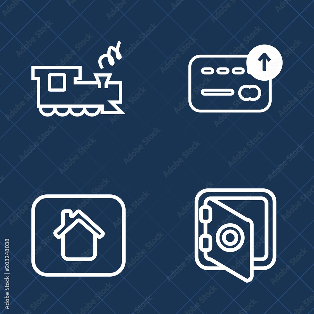 Premium set of outline vector icons. Such as residential, window, bank, banking, coin, currency, station, door, money, building, real, property, apartment, railway, finance, cash, investment, journey Premium set of outline vector icons. Such as residential, window, bank, banking, coin, currency, station, door, money, building, real, property, apartment, railway, finance, cash, investment, journey