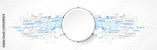 Abstract circle technology concept. Circuit board, high computer color background.