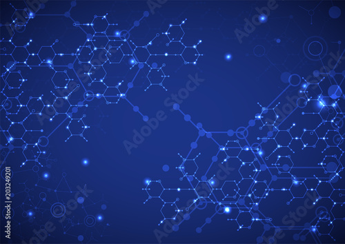 Abstract  technology hexagonal background. Connection structure.