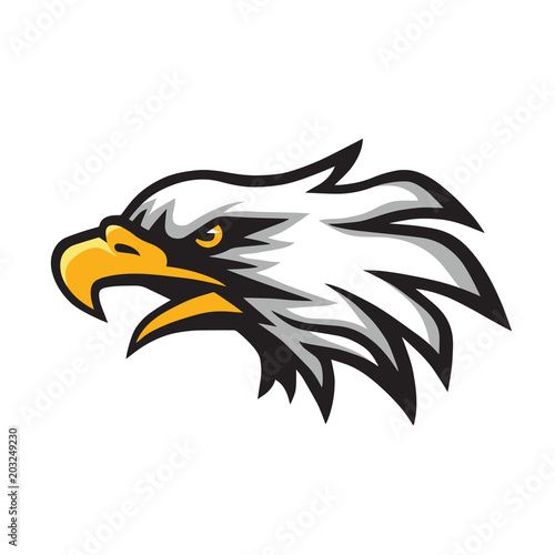 Furious Eagle Head Logo Mascot Vector Icon
