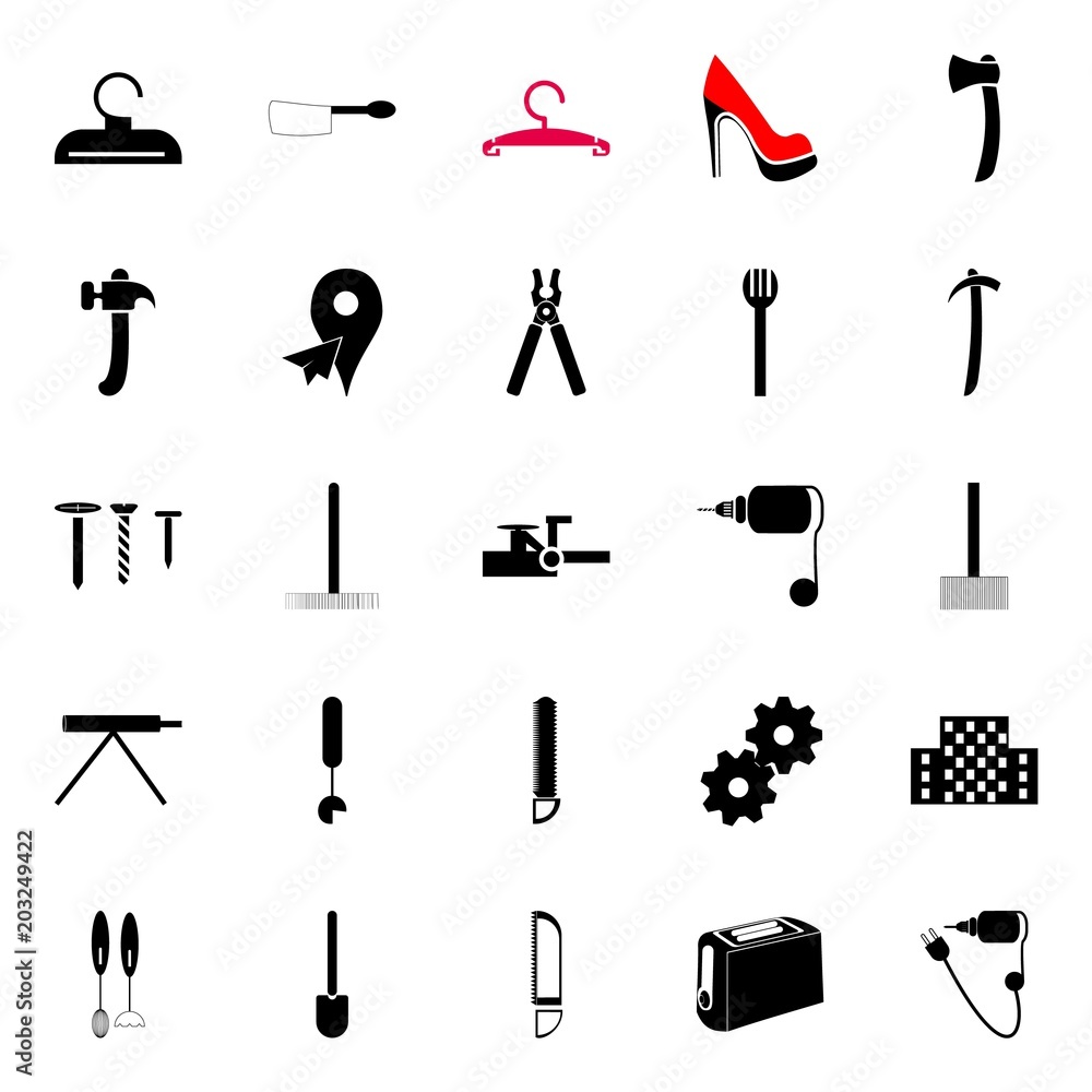 Fototapeta premium instruments and tools icons set