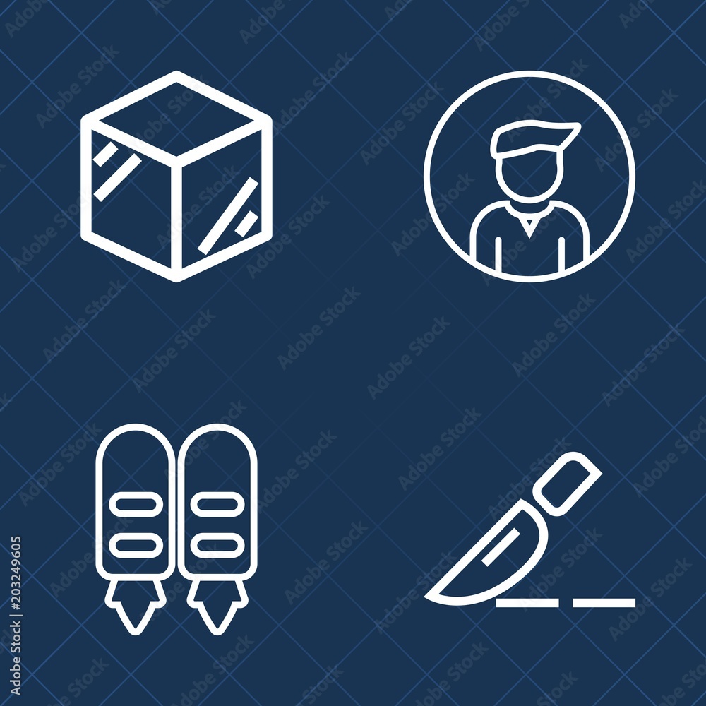 Premium set of outline vector icons. Such as object, surgeon, plastic, men, product, blank, surgical, packaging, young, business, adult, health, package, medicine, hospital, cardboard, male, character