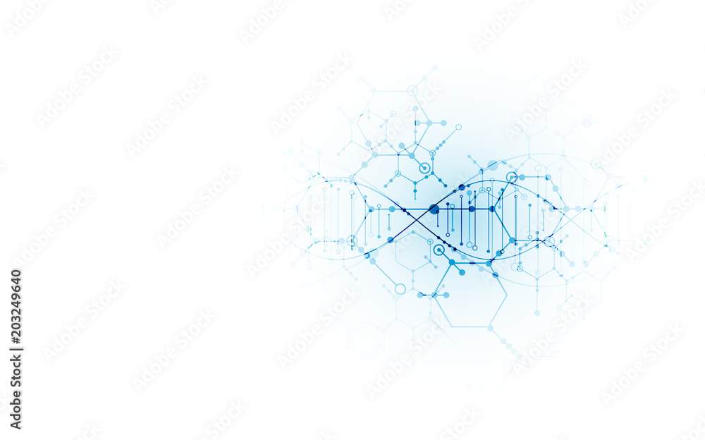 Bright scientific background. A creative idea for your business concept. DNA style.