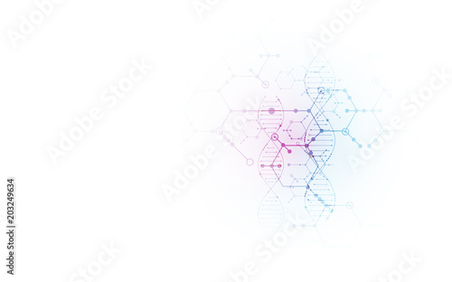 Bright scientific background. A creative idea for your business concept. DNA style.