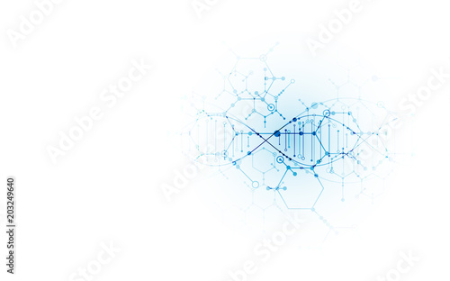 Bright scientific background. A creative idea for your business concept. DNA style.