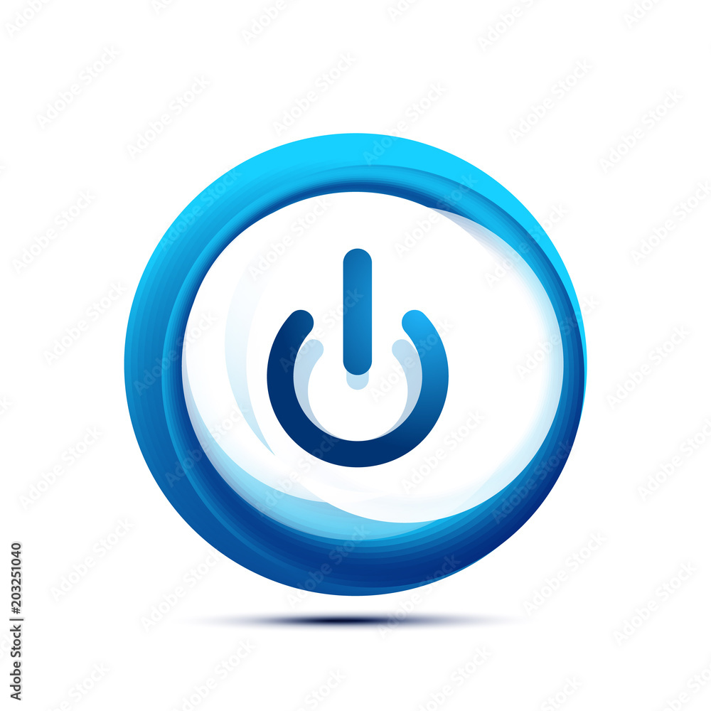 Glass transparent effect power start button, on off icon, vector UI or app symbol design Glass transparent effect power start button, on off icon, vector UI or app symbol design