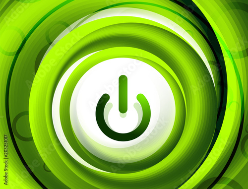 Glass transparent effect power start button, on off icon, vector UI or app symbol design