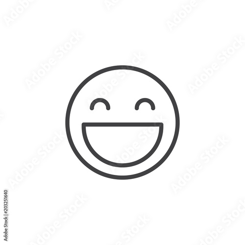 Smiling Face outline icon. linear style sign for mobile concept and web design. happy emoticon simple line vector icon. Symbol, logo illustration. Pixel perfect vector graphics