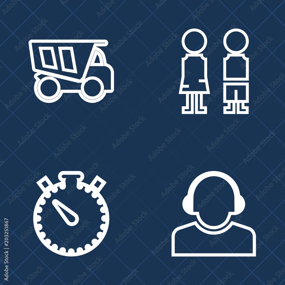 Premium set of outline vector icons. Such as tipper, construction, team, transport, communication, timer, hour, headset, vehicle, childhood, machine, dumper, service, female, operator, business, time Premium set of outline vector icons. Such as tipper, construction, team, transport, communication, timer, hour, headset, vehicle, childhood, machine, dumper, service, female, operator, business, time
