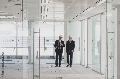Businessman looking at new office space