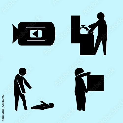 icons about Human with shipping, dispatch, your hand, bubble and liquid