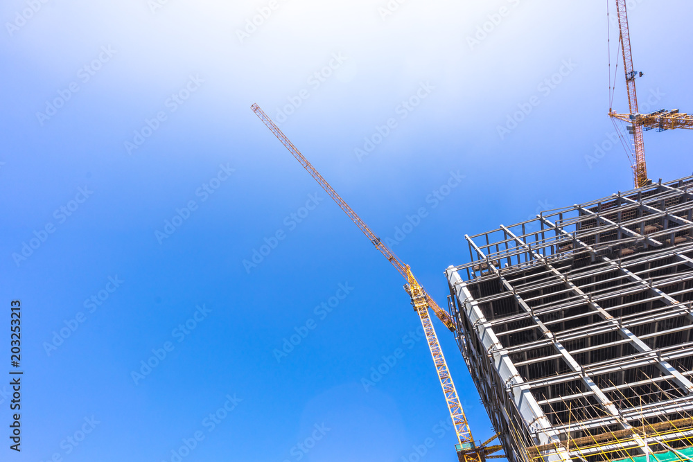 crane with construciton site crane with construciton site