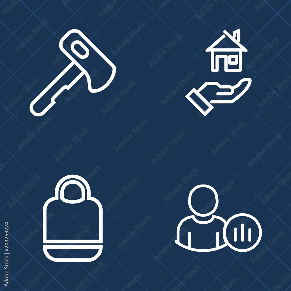 Premium set of outline vector icons. Such as saw, pliers, concept, home, web, real, estate, rent, building, object, axe, mortgage, modern, accessory, brush, style, construction, network, fashion, loan Premium set of outline vector icons. Such as saw, pliers, concept, home, web, real, estate, rent, building, object, axe, mortgage, modern, accessory, brush, style, construction, network, fashion, loan