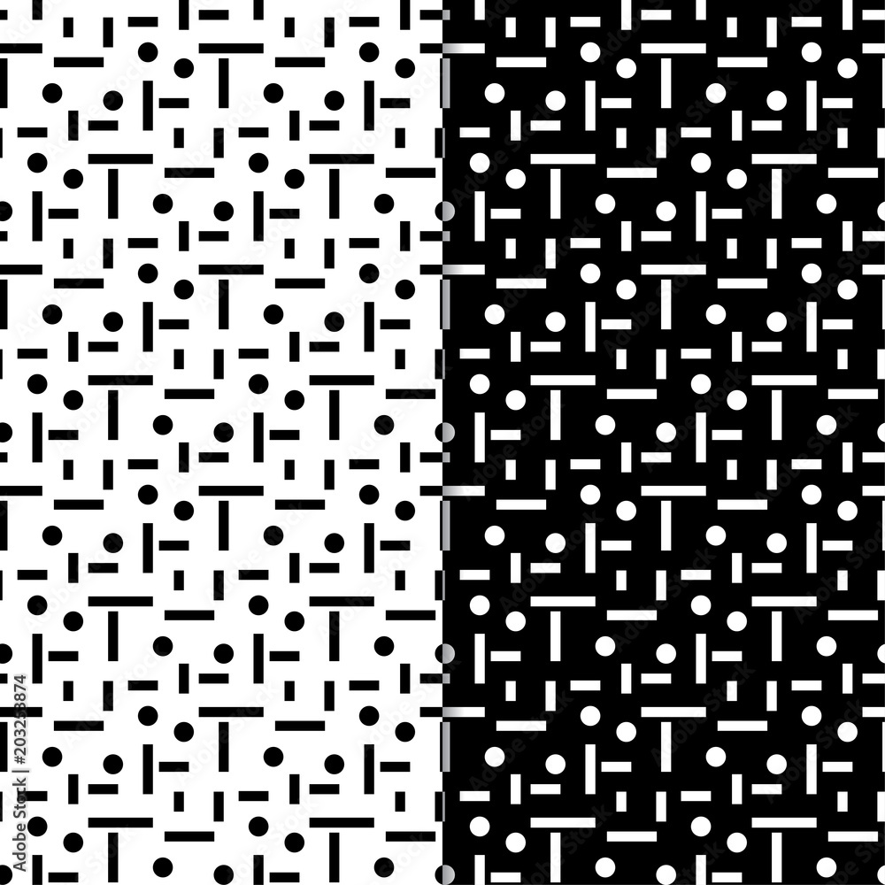 Set of geometric ornaments. Black and white seamless patterns Set of geometric ornaments. Black and white seamless patterns