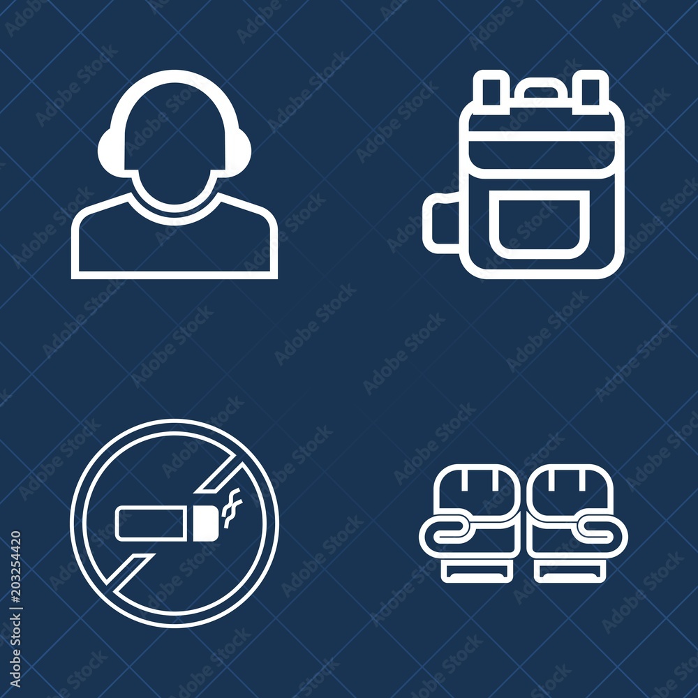 Premium set of outline vector icons. Such as fight, back, warning, headset, forbidden, modern, bag, boxing, business, travel, sport, glove, habit, center, sign, rucksack, strap, service, backpack, no Premium set of outline vector icons. Such as fight, back, warning, headset, forbidden, modern, bag, boxing, business, travel, sport, glove, habit, center, sign, rucksack, strap, service, backpack, no